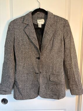 Vintage Chadwicks Women's Gray Herringbone Blazer Jacket